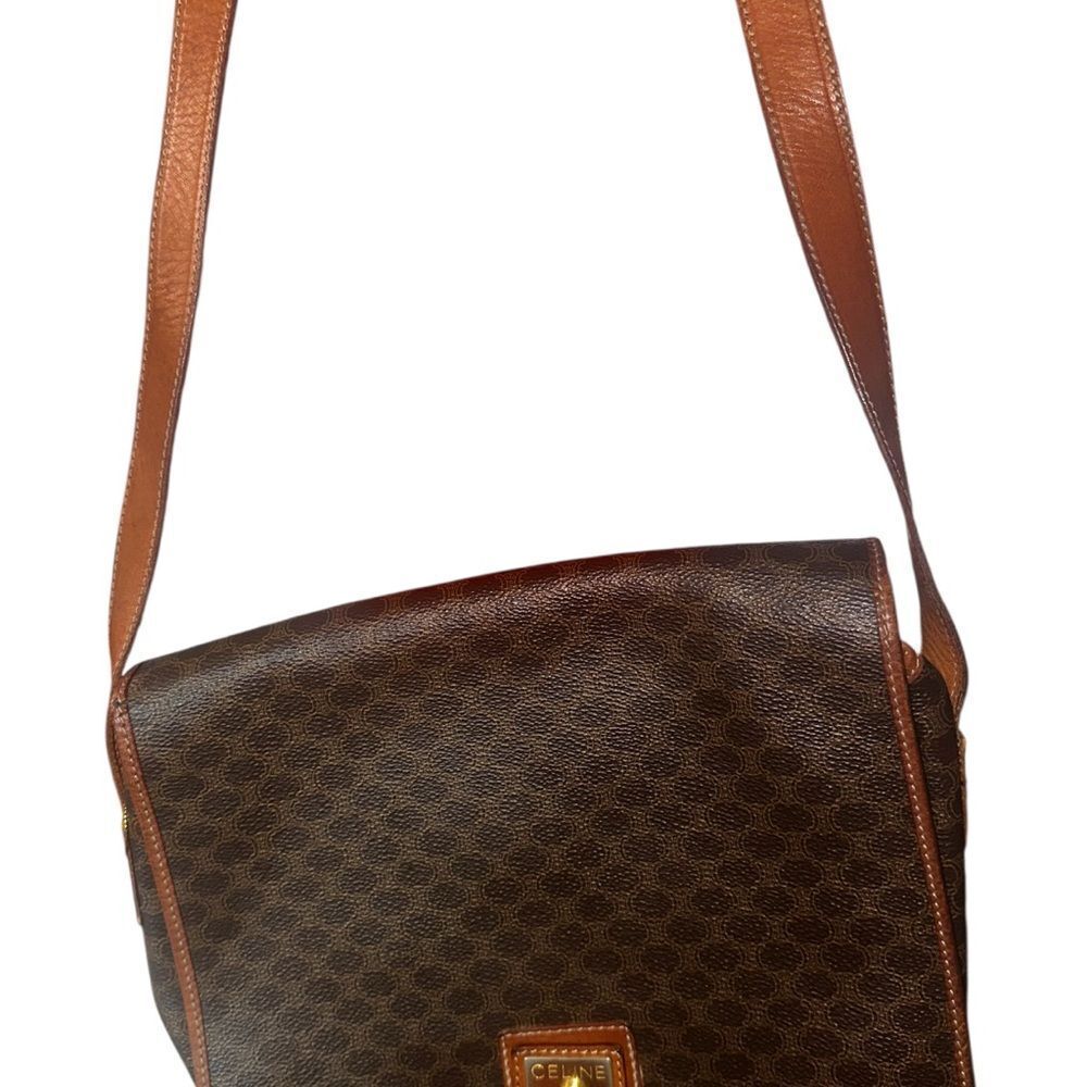 Celine Macadam Brown Leather Shoulder Bag - Picture 11 of 15